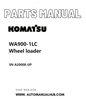 Komatsu WA900-1LC Wheel loader Parts Manual SN A20008-UP PDF