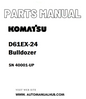 Komatsu D61EX-24 Bulldozer Parts Manual SN 40001-UP - PDF