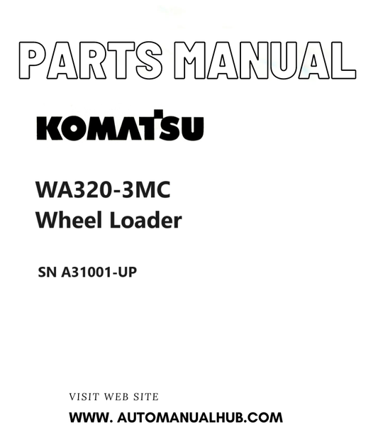 Komatsu WA320-3MC Wheel Loader Parts Manual SN A31001-UP PDF