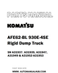 Komatsu AFE62-BL 930E-4SE Rigid Dump Truck Parts Manual SN A31937. A31939, A31947, A31949 & A31952-A31953 - PDF