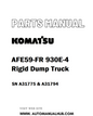 Komatsu AFE59-FR 930E-4 Rigid Dump Truck Parts Manual SN A31775 & A31794 - PDF 