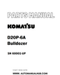 Komatsu D20P-6A Bulldozer Parts Manual SN 60001-UP - PDF