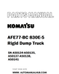 Komatsu AFE77-BC 830E-5 Rigid Dump Truck Parts Manual SN A50134-A50135, A50137-A50138, A50141 - PDF