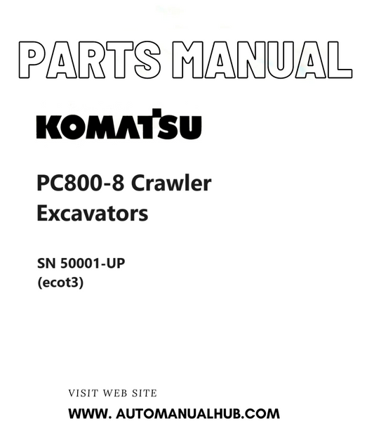 Komatsu PC800-8 Crawler Excavators Parts Manual SN 50001-UP (ecot3) PDF