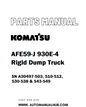 Komatsu AFE59-J 930E-4 Rigid Dump Truck Parts Manual SN A30497-503, 510-512, 530-538 & 543-549 - PDF