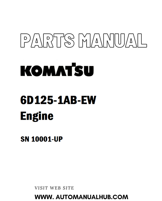Komatsu 6D125-1AB-EW Engine Parts Manual SN 10001-UP - PDF