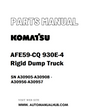 Komatsu AFE59-CQ 930E-4 Rigid Dump Truck Parts Manual SN A30905-A30908 - A30956-A30957 - PDF 