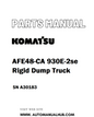 Komatsu AFE48-CA 930E-2se Rigid Dump Truck Parts Manual SN A30183 - PDF