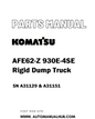 Komatsu AFE62-Z 930E-4SE Rigid Dump Truck Parts Manual SN A31129 & A31151 - PDF 