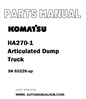 Komatsu HA270-1 Articulated Dump Truck Parts Manual SN 65226-up - PDF