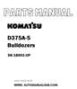Komatsu D375A-5 Bulldozers Parts Manual SN 18001-UP - PDF