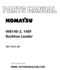 Komatsu WB140-2, 140F Backhoe Loader Parts Manual SN 11531-UP PDF