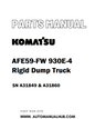 Komatsu AFE59-FW 930E-4 Rigid Dump Truck Parts Manual SN A31849 & A31860 - PDF 