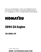 Komatsu 3D94-2A Engine Parts Manual SN 10001-UP - PDF