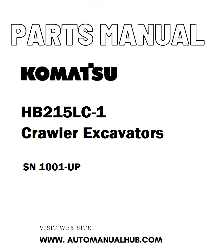 Komatsu HB215LC-1 Crawler Excavators Parts Manual SN 1001-UP - PDF