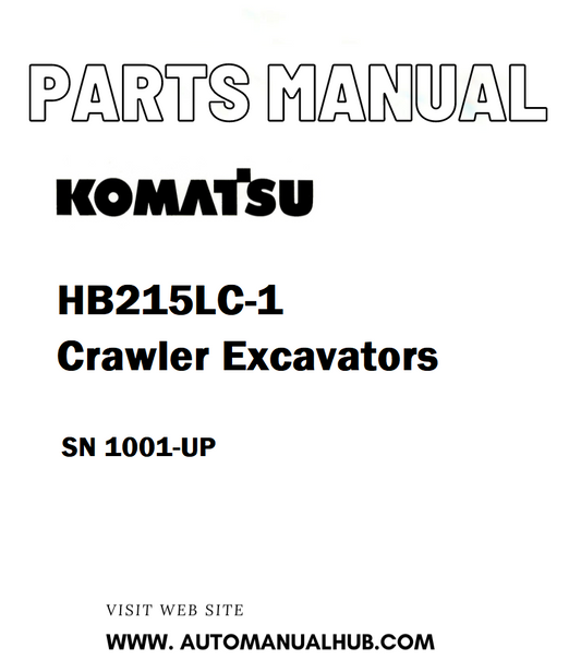 Komatsu HB215LC-1 Crawler Excavators Parts Manual SN 1001-UP - PDF