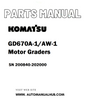 Komatsu GD670A-1/AW-1 Motor Graders Parts Manual SN 200840-202000 - PDF