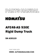 Komatsu AFE48-AS 930E Rigid Dump Truck Parts Manual SN A30119 - PDF
