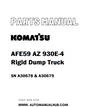 Komatsu AFE59 AZ 930E-4 Rigid Dump Truck Parts Manual SN A30678 & A30679 - PDF 