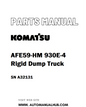 Komatsu AFE59-HM 930E-4 Rigid Dump Truck Parts Manual SN A32131 - PDF