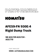 Komatsu AFE59-FN 930E-4 Rigid Dump Truck Parts Manual SN A31729-A31734 - A31770 - PDF 