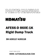 Komatsu AFE66-D 860E-1K Rigid Dump Truck Parts Manual SN A30117-A30118 - PDF 