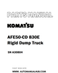 Komatsu AFE50-CD 830E Rigid Dump Truck Parts Manual SN A30804 - PDF