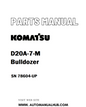 Komatsu D20A-7-M Bulldozer Parts Manual SN 78604-UP - PDF 