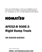 Komatsu AFE52-R 930E-3 Rigid Dump Truck Parts Manual SN A30359-A30363 - PDF