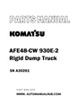 Komatsu AFE48-CW 930E-2 Rigid Dump Truck Parts Manual SN A30261 - PDF'