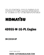 Komatsu 4D955-W-1G-PL Engine Parts Manual SN 23318-UP - PDF