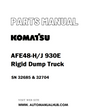 Komatsu AFE48-H/J 930E Rigid Dump Truck Parts Manual SN 32685 & 32704 - PDF