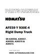 Komatsu AFE59 Y 930E-4 Rigid Dump Truck Parts Manual SN A30556, A30557, A30559, A30570 & A30571 - PDF 