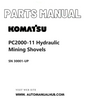 Komatsu PC2000-11 Hydraulic Mining Shovels Parts Manual SN 30001-UP PDF