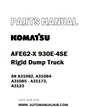 Komatsu AFE62-X 930E-4SE Rigid Dump Truck Parts Manual SN A31082, A31084-A31085 - A31173, A3123 - PDF
