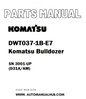 Komatsu DWT037-1B-E7 Komatsu Bulldozer Parts Manual SN 3001-UP (D31A/AM) - PDF