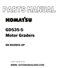 Komatsu GD535-5 Motor Graders Parts Manual SN B10001-UP - PDF
