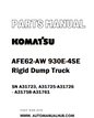 Komatsu AFE62-AW 930E-4SE Rigid Dump Truck Parts Manual SN A31723, A31725-A31726 - A31758-A31761 - PDF 