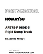 Komatsu AFE75-F 980E-5 Rigid Dump Truck Parts Manual SN A50023-A50024 - PDF
