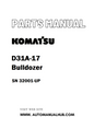 Komatsu D31A-17 Bulldozer Parts Manual SN 32001-UP - PDF