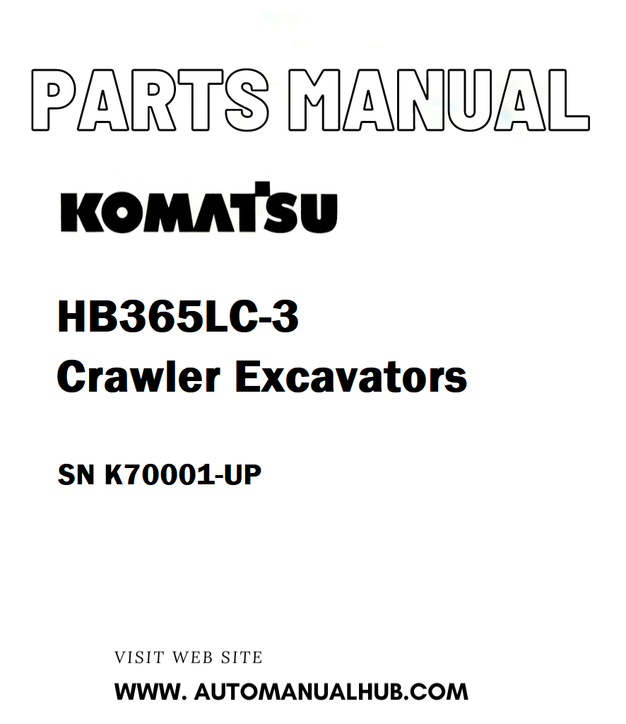 Komatsu HB365LC-3 Crawler Excavators Parts Manual SN K70001-UP - PDF