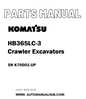 Komatsu HB365LC-3 Crawler Excavators Parts Manual SN K70001-UP - PDF