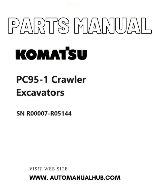 Komatsu PC95-1 Crawler Excavators Parts Manual SN R00007-R05144 PDF
