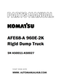 Komatsu AFE68-A 960E-2K Rigid Dump Truck Parts Manual SN A50011-A50027 - PDF 