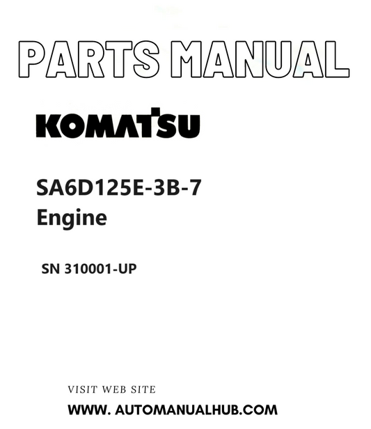 Komatsu SA6D125E-3B-7 Engine Parts Manual SN 310001-UP PDF