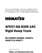 Komatsu AFE57-GQ 830E-1AC Rigid Dump Truck Parts Manual SN A40864-A40866, A40870, A40875 & A40877 - PDF