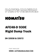 Komatsu AFE48-D 930E Rigid Dump Truck Parts Manual SN 32658 & 32672 - PDF 