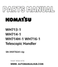 Komatsu WH713-1, WH714-1, WH714H-1, WH716-1 Telescopic Handler Parts Manual SN 395F70241-Up PDF