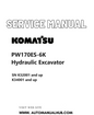 Komatsu PW170ES-6K Hydraulic Excavator Service And Repair Manual SN K32001 and up, K34001 and up PDF 
