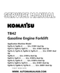 Komatsu TB42 Gasoline Engine Forklift Service And Repair Manual PDF